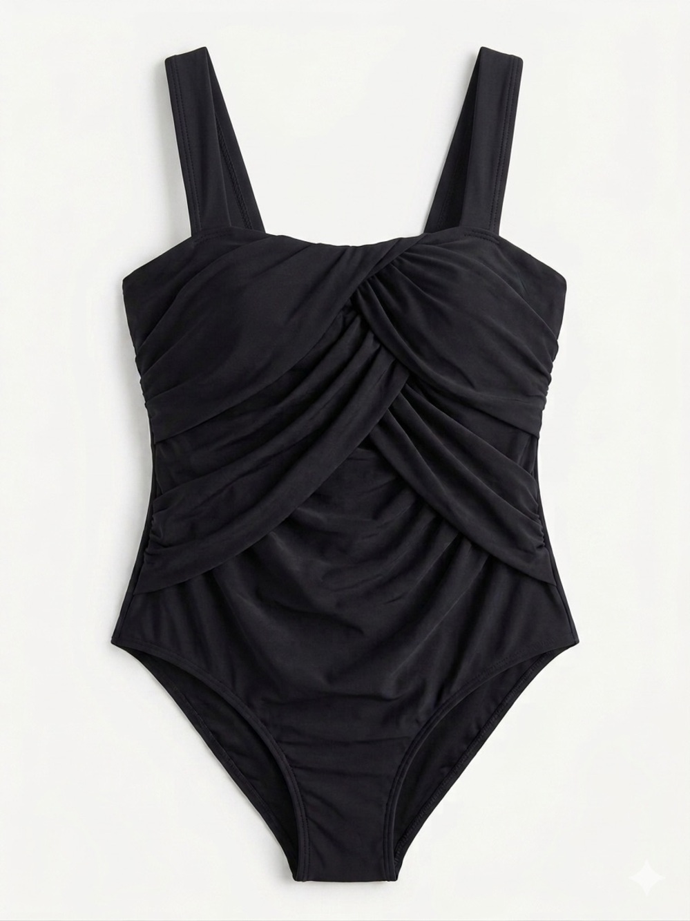 Swimsuits For All Black One-Piece Ruched Swimwear